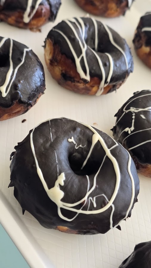 Chocolate donuts at Tea Nook